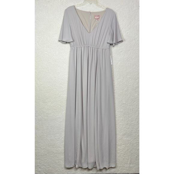 Show‎ Me Your MuMu Gray Empire Waist Gown Large - Picture 1 of 11